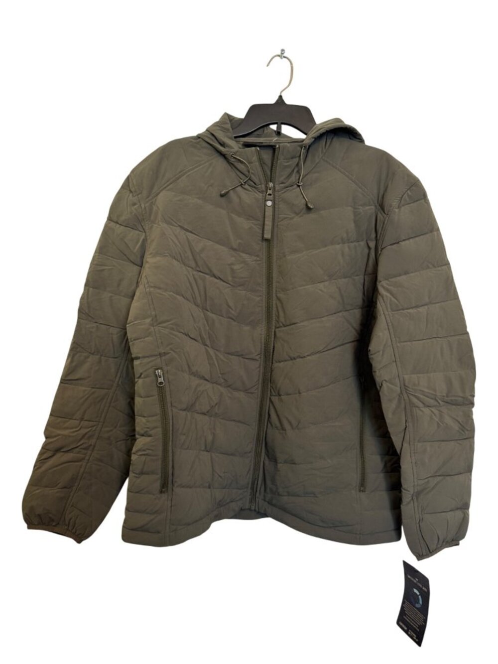Marc New York Andrew Marc Olive Green Hooded Puffer Jacket L